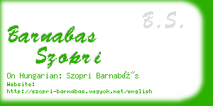 barnabas szopri business card
